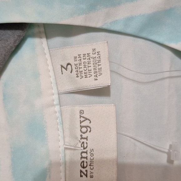 ZENERGY by CHICO'S Watercolor Stripe Jacket 3 16 XL - Picture 3 of 4